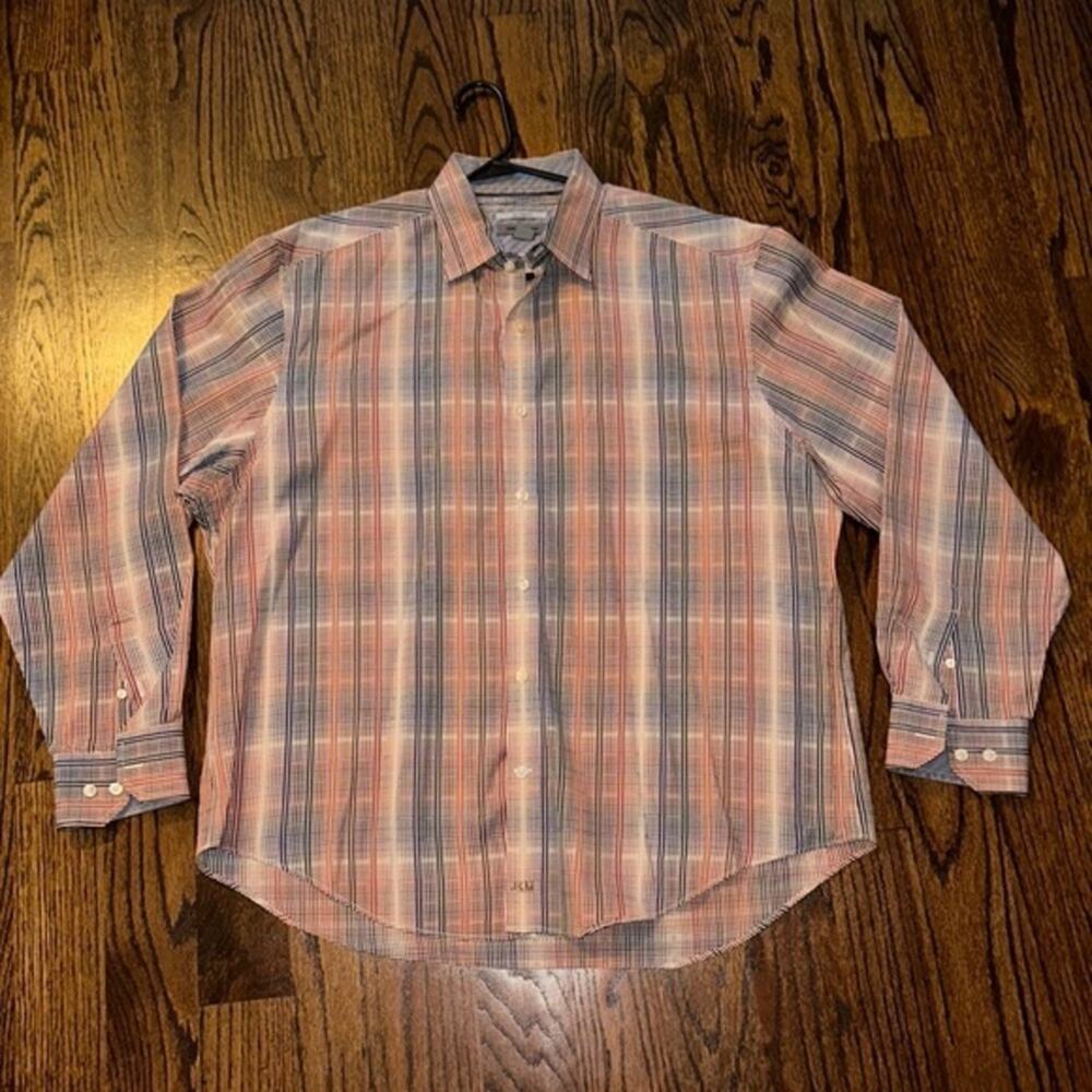 Johnston & Murphy Colorful Plaid Button Down Shirt Men's Size Extra Large NWOT